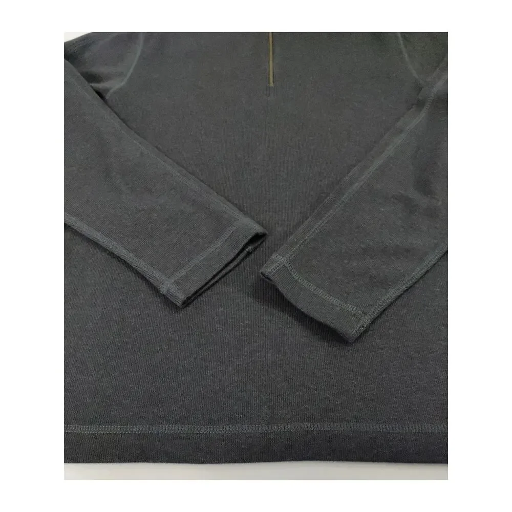 Banana Republic Sweater Mens Medium Heather Gray 1/4 Zip‎ 100% Cotton Jumper